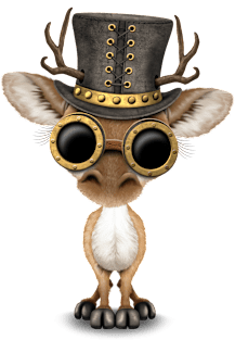 Steampunk Baby Deer Magnet