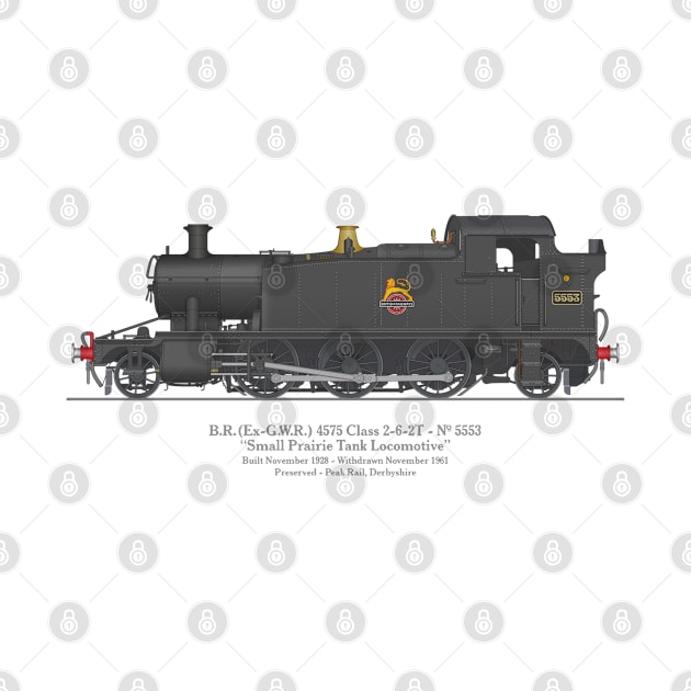 Ex-GWR Small Prairie Class 4575 Tank Locomotive Number 5553 by SteveHClark