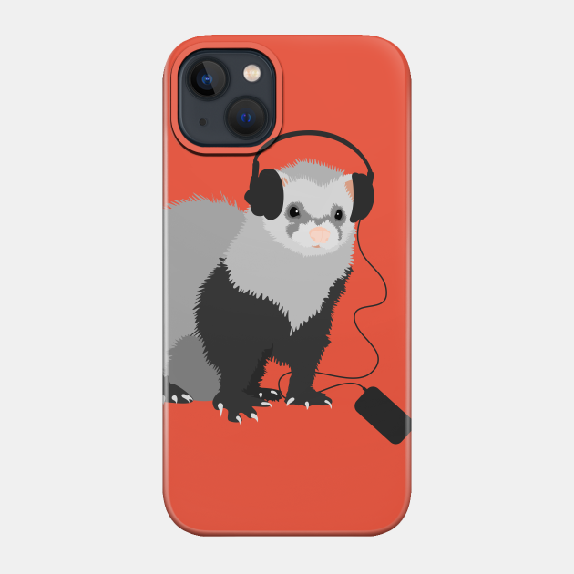 Music Loving Ferret - Funny Ferret - Phone Case