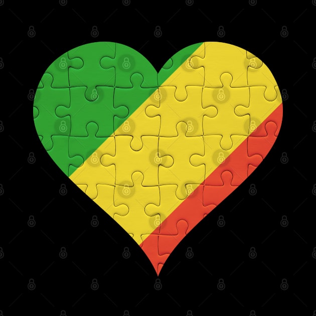 Congon Jigsaw Puzzle Heart Design - Gift for Congon With Republic Of The Congo Roots by Country Flags