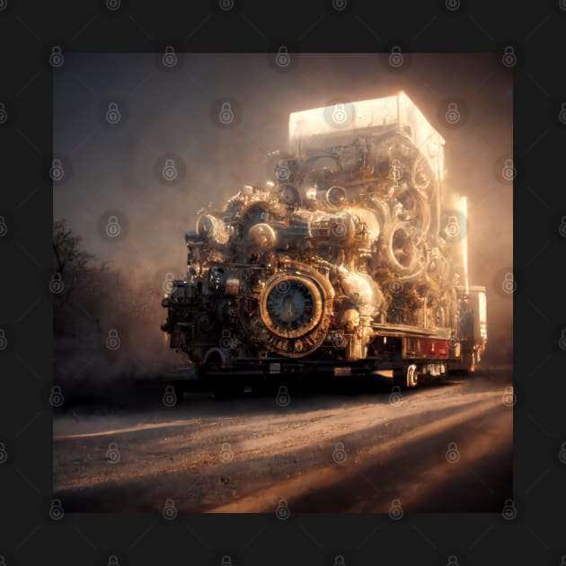 Futuristic truck engine with intricate details by Riverside-Moon