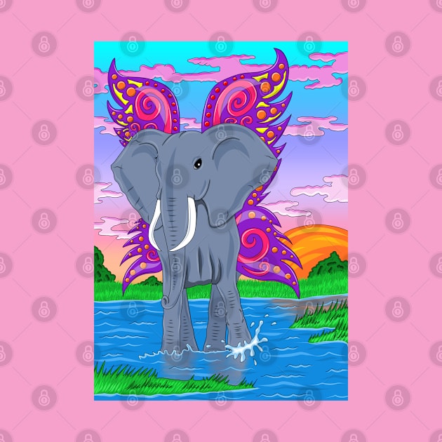 elephant with wings by MelanieJeyakkumar