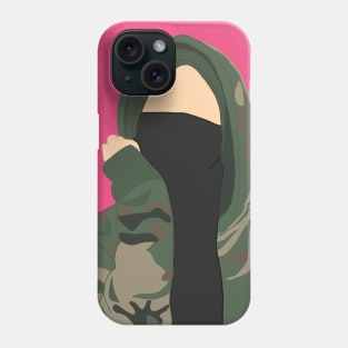 Stay True; Muslim girl on camouflage hoodie Phone Case