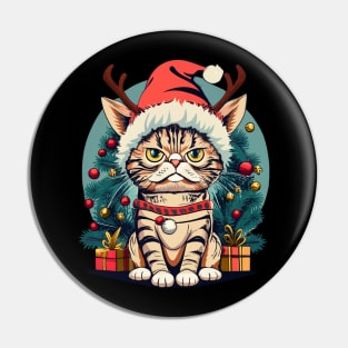 Grumpy Christmas Cat. Christmas Cat 2024 Pin