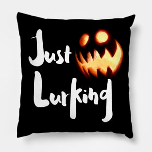 Creepy Pumpkin Lurking In the Dark Pillow