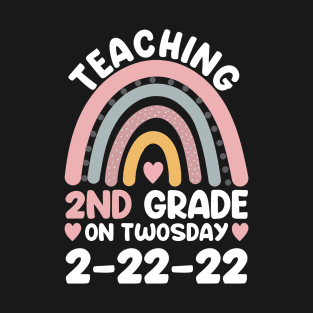 Teaching 2nd Grade on Twosday 2-22-22 Funny Math Teacher T-Shirt