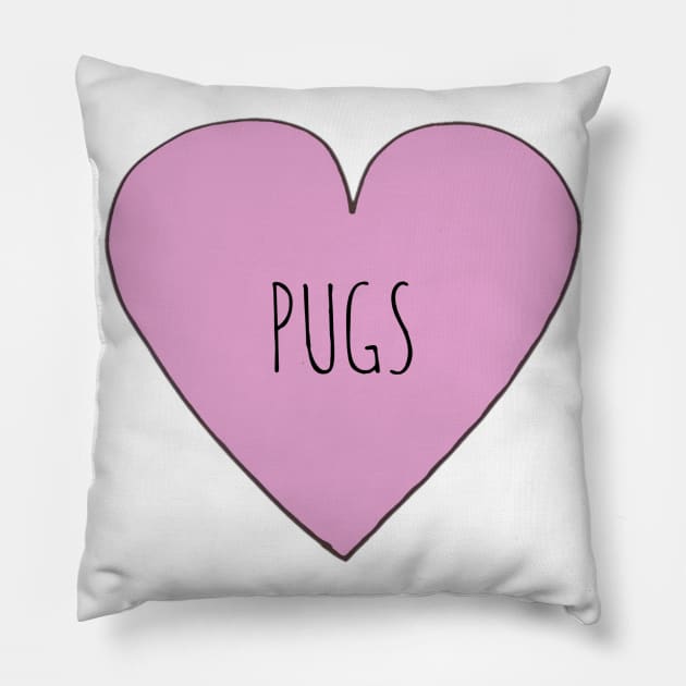 Love Pugs Pillow by wanungara