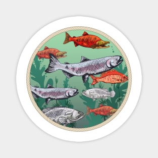 Round Fish Stamp Magnet