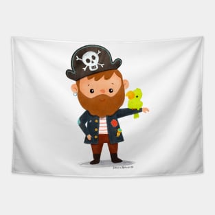 Pirate with Parrot Tapestry