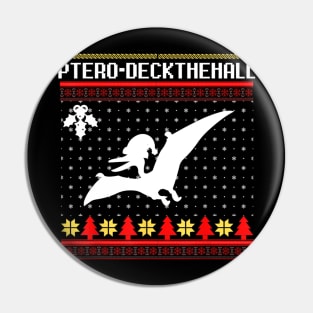 Christmas Dinosaur Ugly Pterodactyl Holiday Party Pin