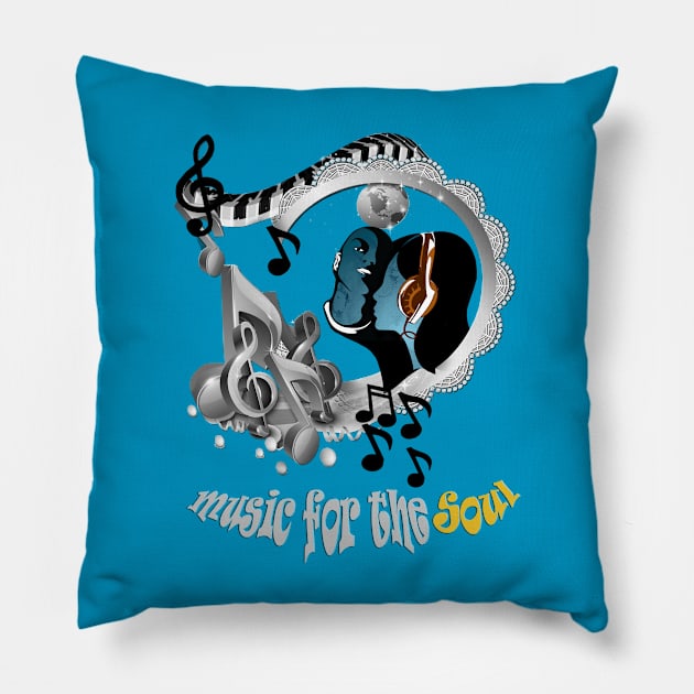 Music for the Soul Pillow by Just Kidding by Nadine May