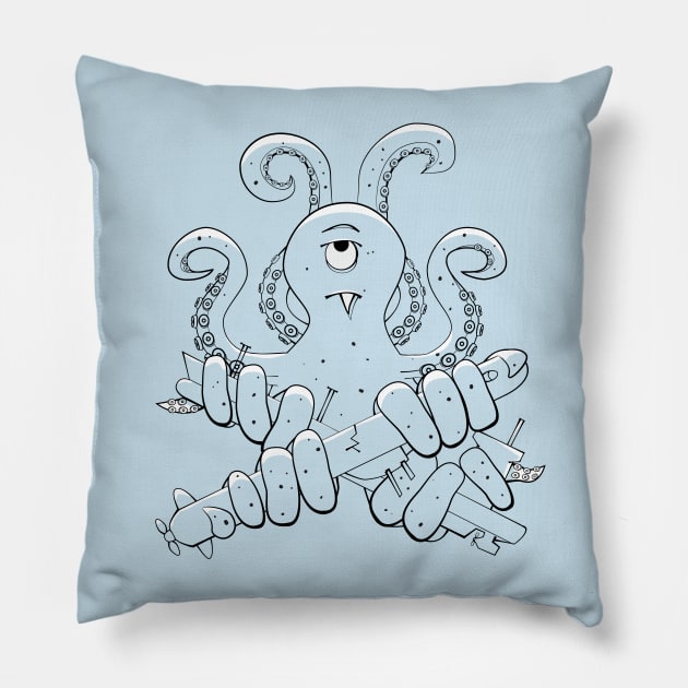 The Cute Kraken Awakens Pillow by atomguy