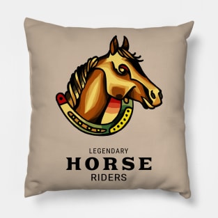 Legendary Vintage Horse Riders Pillow