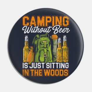 Camping Beer Outdoors Pin