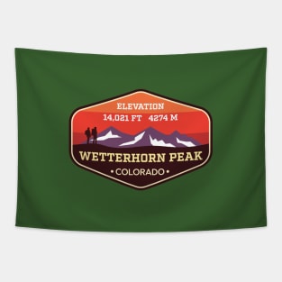 Wetterhorn Peak Colorado - 14ers Mountain Climbing Badge Tapestry