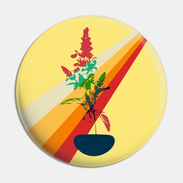 MInmalist Abstract Nature Art #13 Solar Rays Beaming on House Plant Pin by Insightly Designs