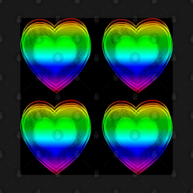 Rainbow Hearts With Black Background by NeavesPhoto