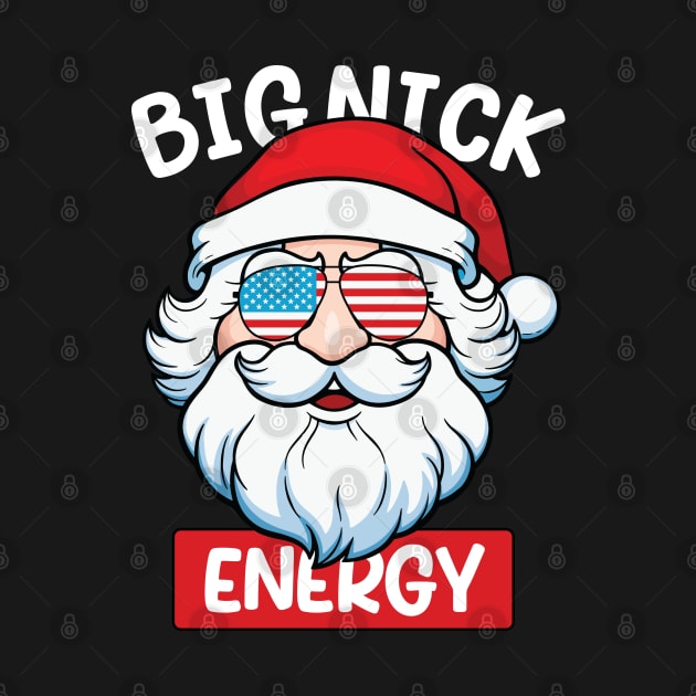 Big Nick Energy Funny Men Santa Ugly Christmas usa flag by hadlamcom
