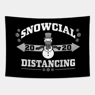 Snowcial Distancing - Funny Christmas Thanksgiving 2020 Vintage Retro Athletic Tapestry