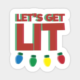 Lets Get Lit - Christmas Lights Magnet