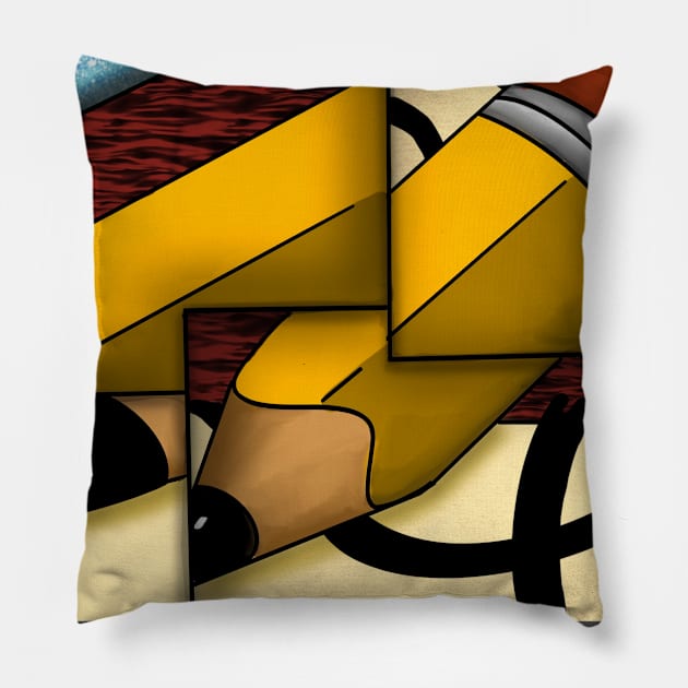 Pencil Montage Pillow by skrbly