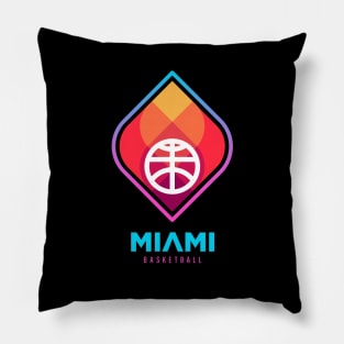 Modern Geometric Miami Heats Basketball Logo Redesign Pillow