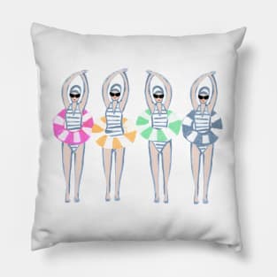 Modern Artistic Swimmers Pillow