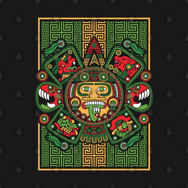 Quinto Sol prehispanico MexArt by Velvet Love Design 