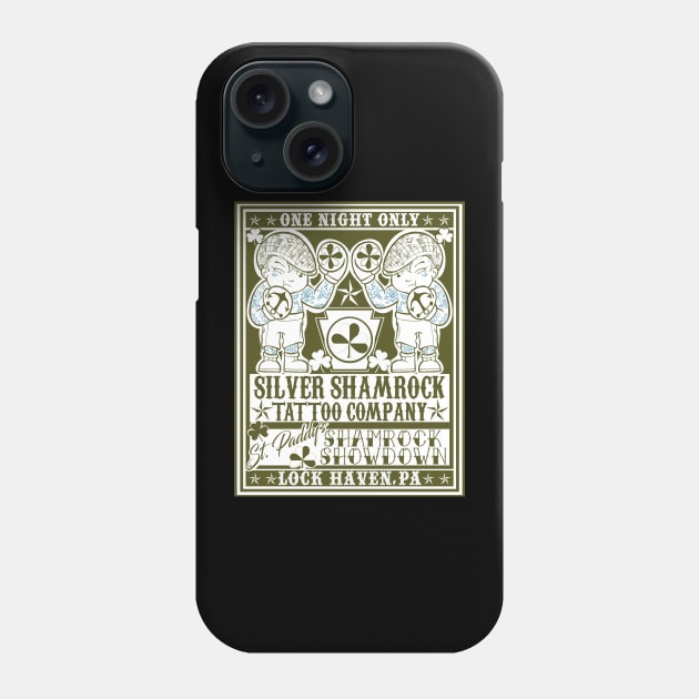 Silver Shamrock Tattoo Company Shamrock Showdown Flyer Phone Case by Silver Shamrock Tattoo Company