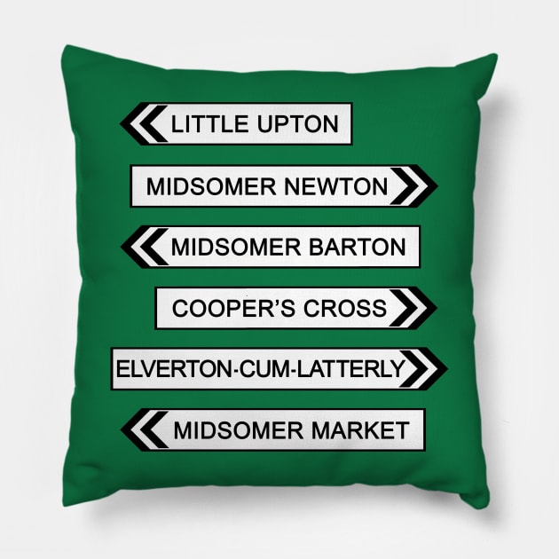 Midsomer Signs (3) Pillow by Vandalay Industries