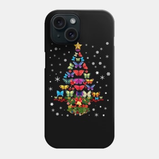 Merry Christmas Butterfly Tree Phone Case