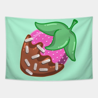 Chocolate Covered Strawberry with Sprinkles Fresh Berry Fun Dessert Design Tapestry