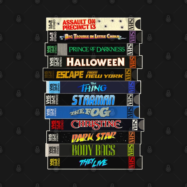 John Carpenter VHS Movies Stack by darklordpug