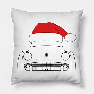 Triumph TR3 classic car Christmas hat edition black Pillow