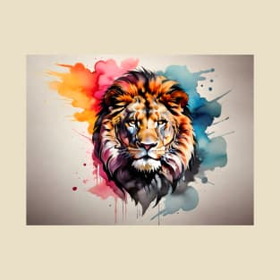 lion face Watercolor T-Shirt