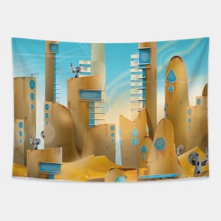 Science Fiction Desert City Tapestry