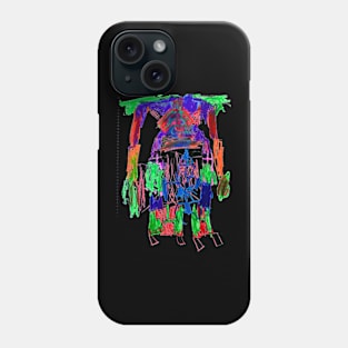 A rough robot scull warrior Phone Case