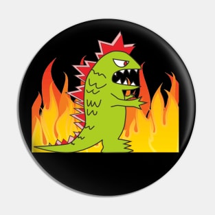 Angry godzilla Pin