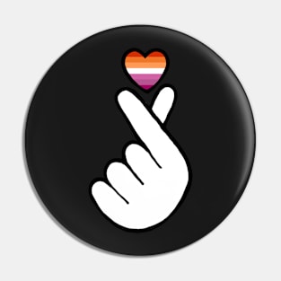 heart fingers - lesbian Pin