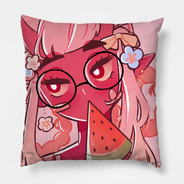 hot demon girl summer Pillow by pianta