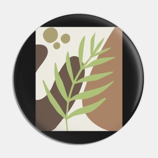 Minimal Modern  Abstract Shapes Abstract Green Leaf Warm Tones  Pattern Pin