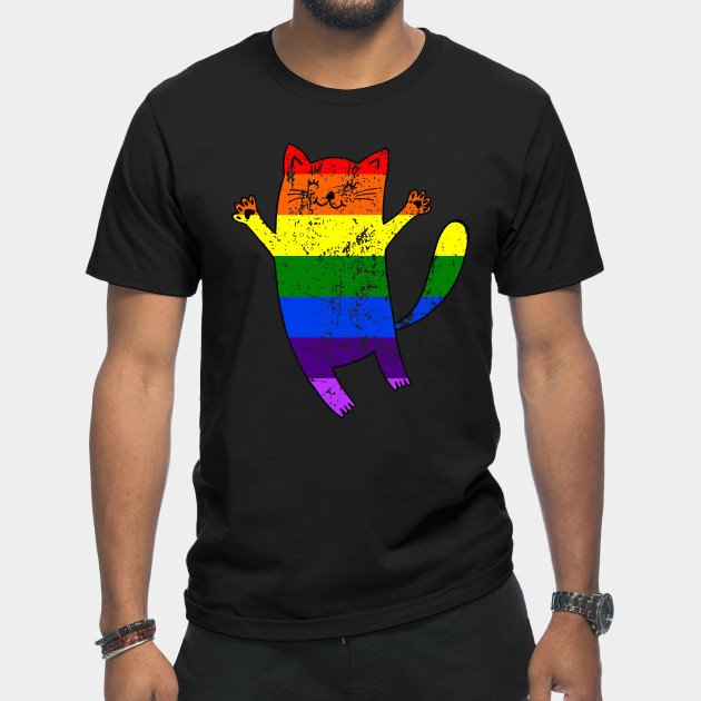 Discover Funny LGBT Pride Flag Cat Pride Month Parade - Funny Lgbt Pride - T-Shirt