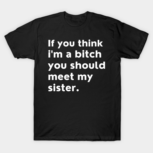 If You Think Im A Bitch You Should Meet My Sister Shirt Fun T-Shirt If You Think Im A Bitch You Should Meet My Sister Shirt Fun T-Shirt