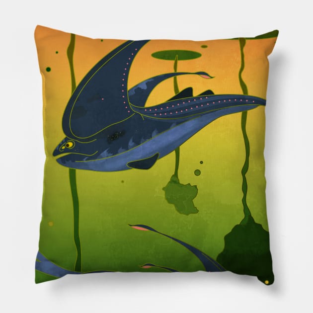 Glow Whale Leviathan Pillow by Ilona's Store