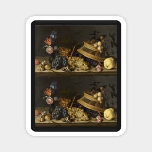 Still Life of Flowers, Fruit, Shells, and Insects by Balthasar van der Ast Magnet