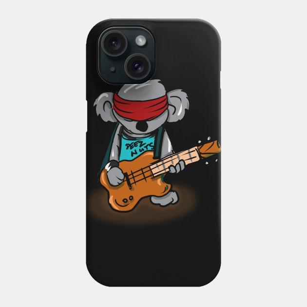 Koala Playing a Bass Guitar Phone Case by silentrob668