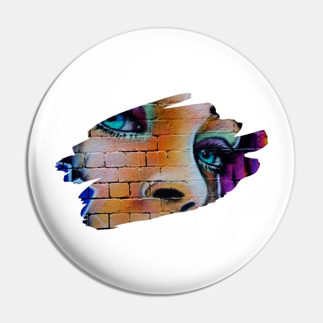 Girl Graffiti Splash Art Print Pin by Auto-Prints