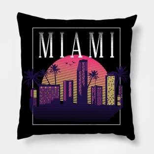 Miami vintage city 70s Pillow