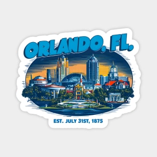 Orlando Florida city Souvenir Vintage Nostalgic Cityscape tee Magnet