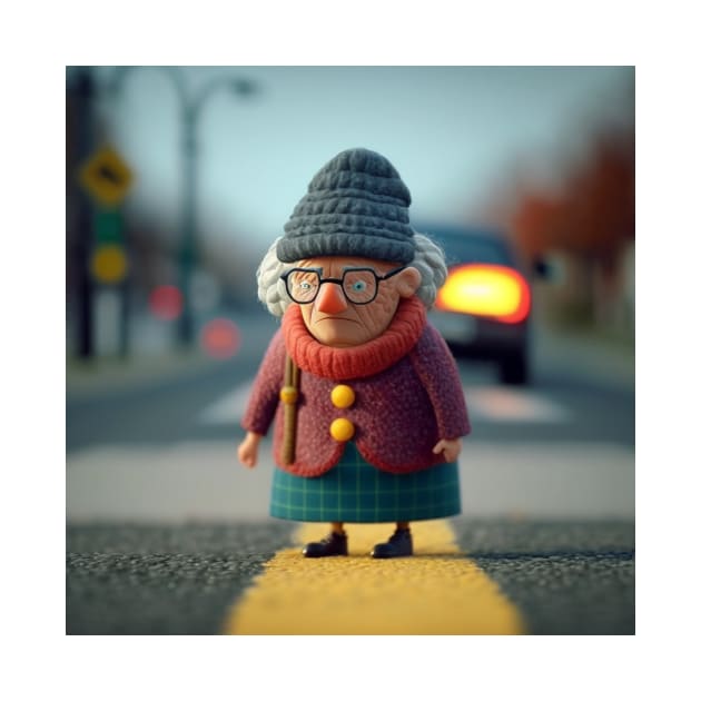 Clay Old Lady Crossing the Road 1 by AstroRisq